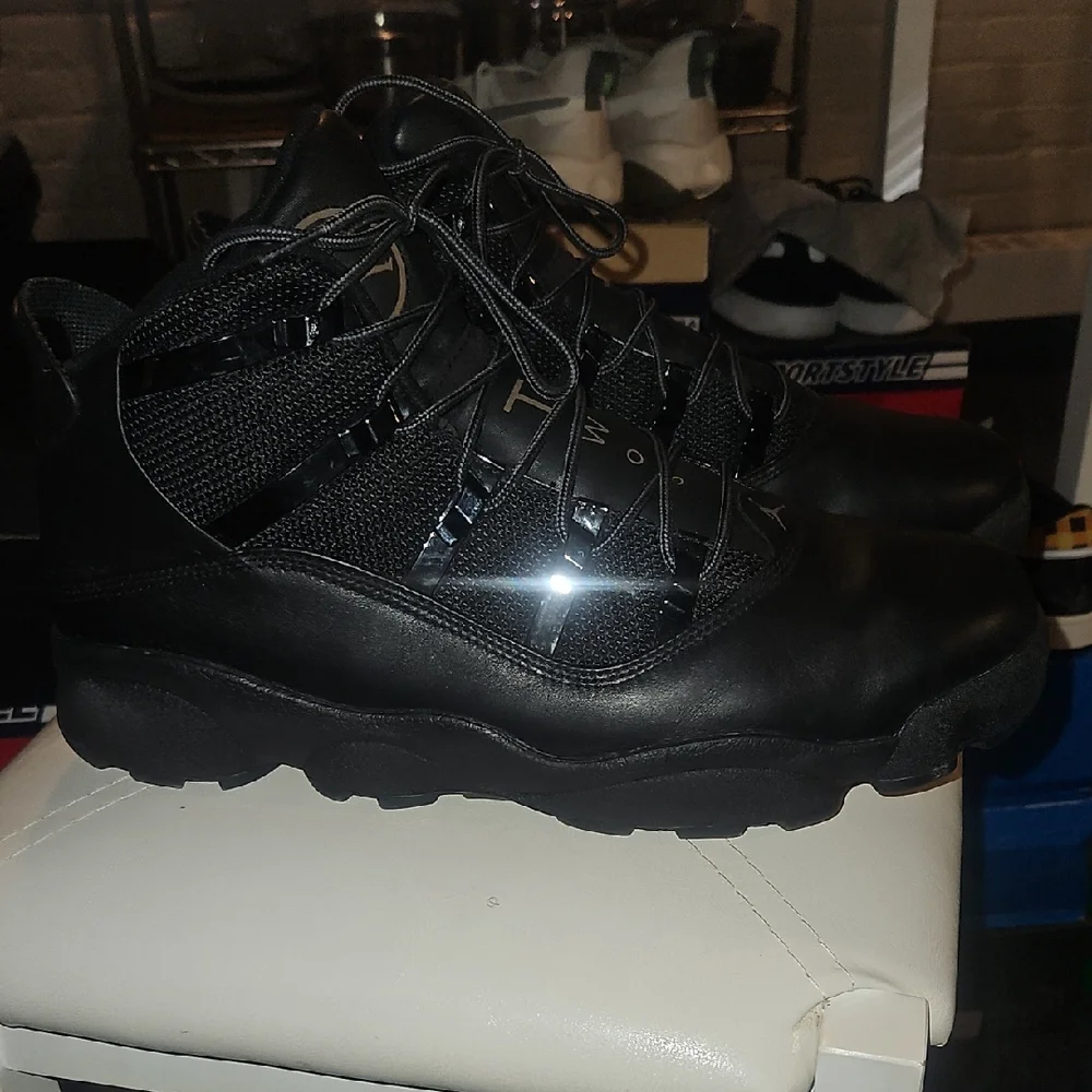 Jordan Black Athletic Shoes with Rugged Sole - Picture 11 of 13